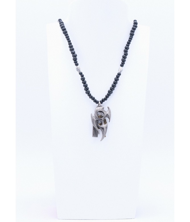 Perlano Perlenkette für Herren mit Tribal Anhänger Silber
